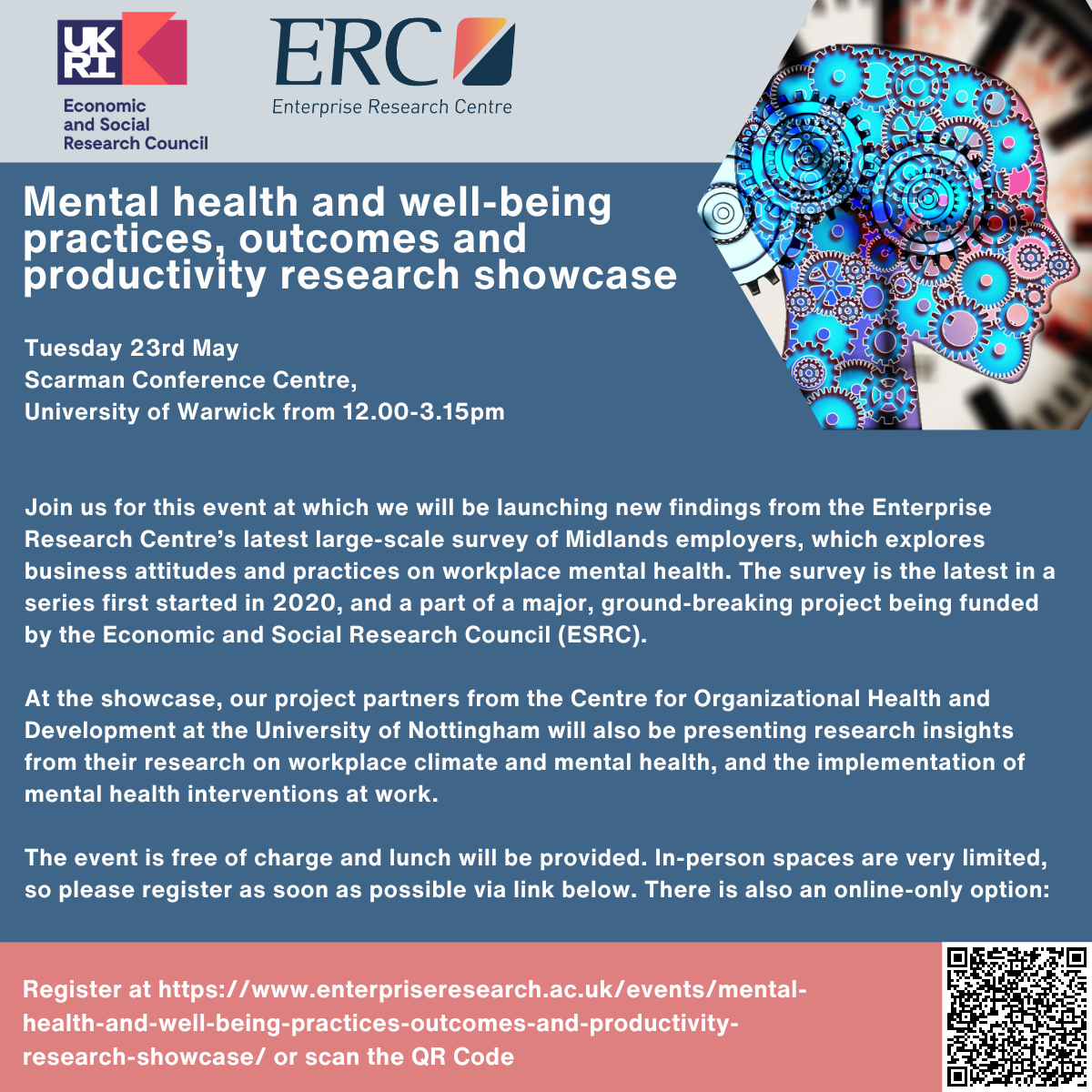 Mental Health event 23.05.23 Enterprise Research Centre